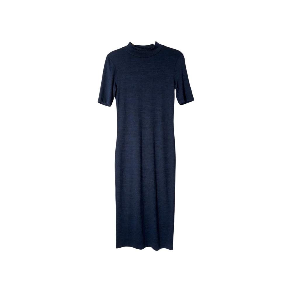 41 Hawthorn‎ Mock Neck Short Sleeve Midi Dress Size S Blue Heathered